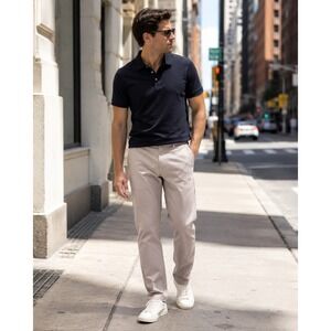 Peter Manning Classic Fit Chinos 34x29 Mens Light Gray Cotton Twill Pants